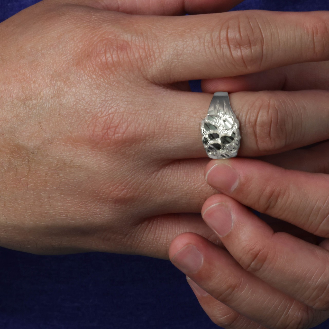 Silver Men’s 13mm Nugget Ring