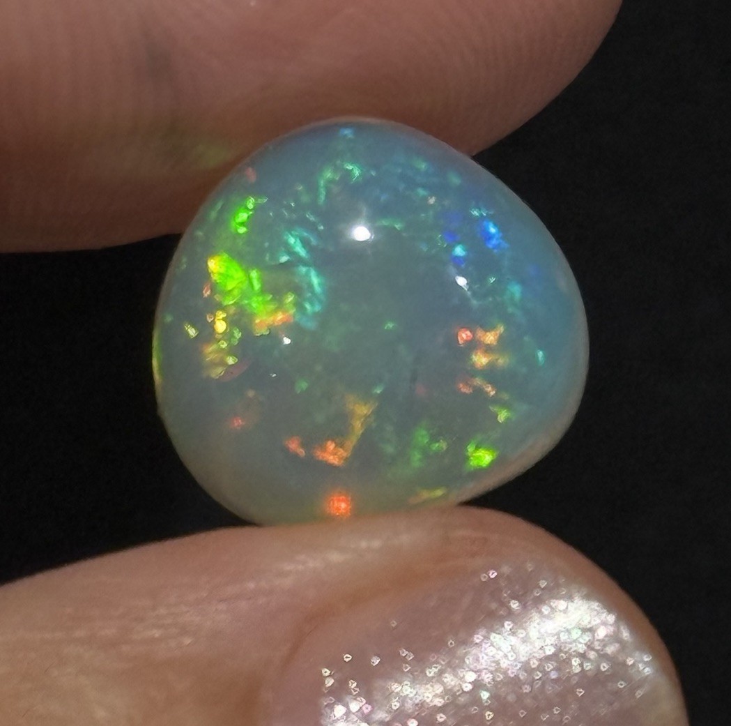 8.6ct 13.7×13.3x9mm Finest Colorful Bauble Like Ethiopian Welo Opal Cabochon