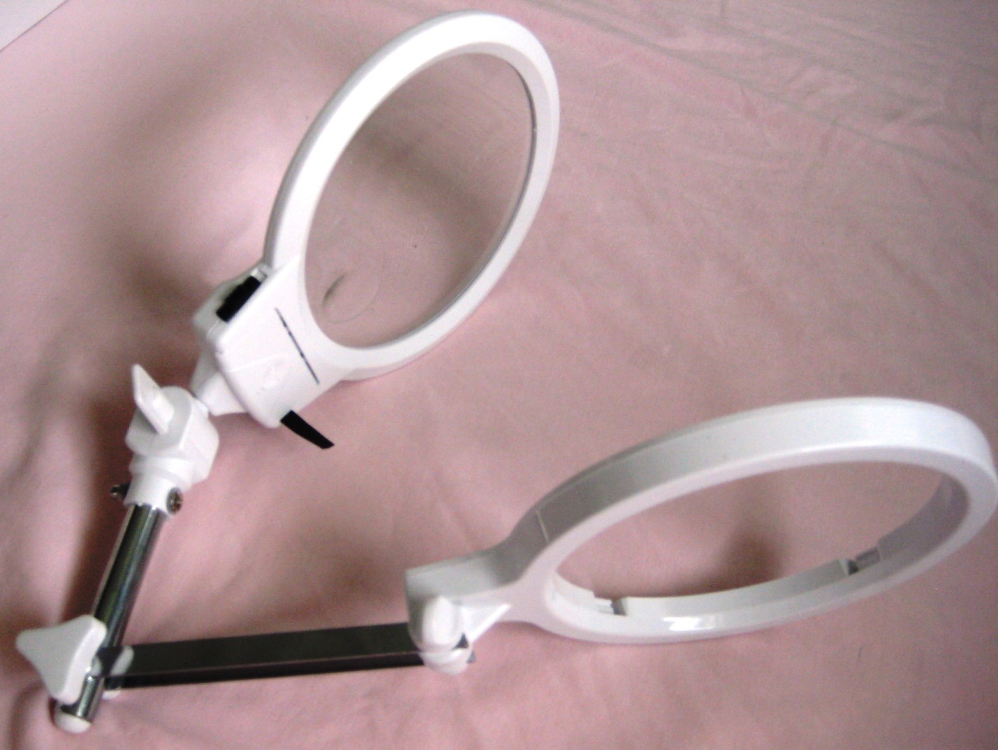 Hands-Free Folding Tabletop 2x and 6X Magnifier w LED Light 3 AAA Batteries Inc