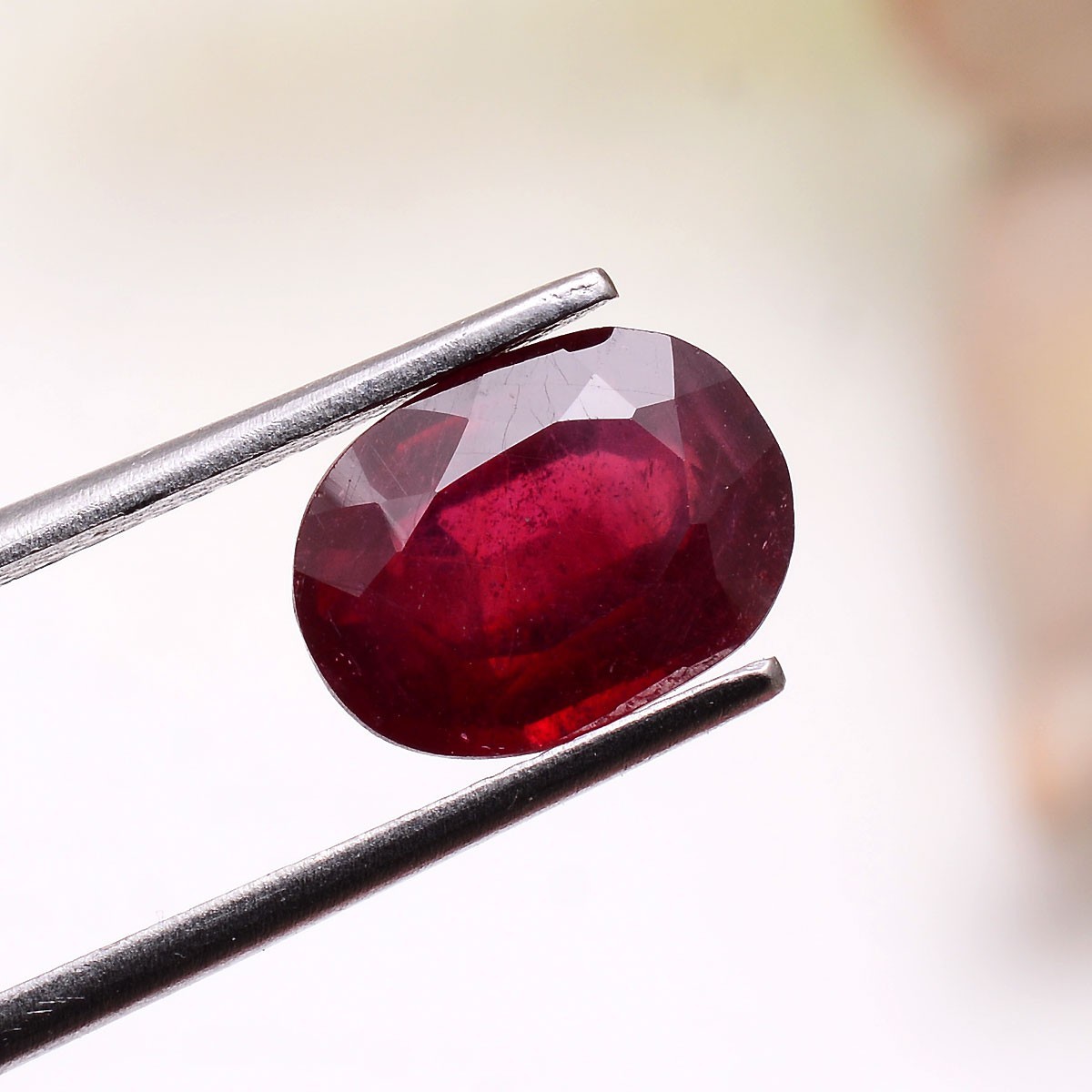 3.10 Cts Natural Mozambique Ruby 10.50mmx7.90mm Oval Cut Sparkling Red Gemstone