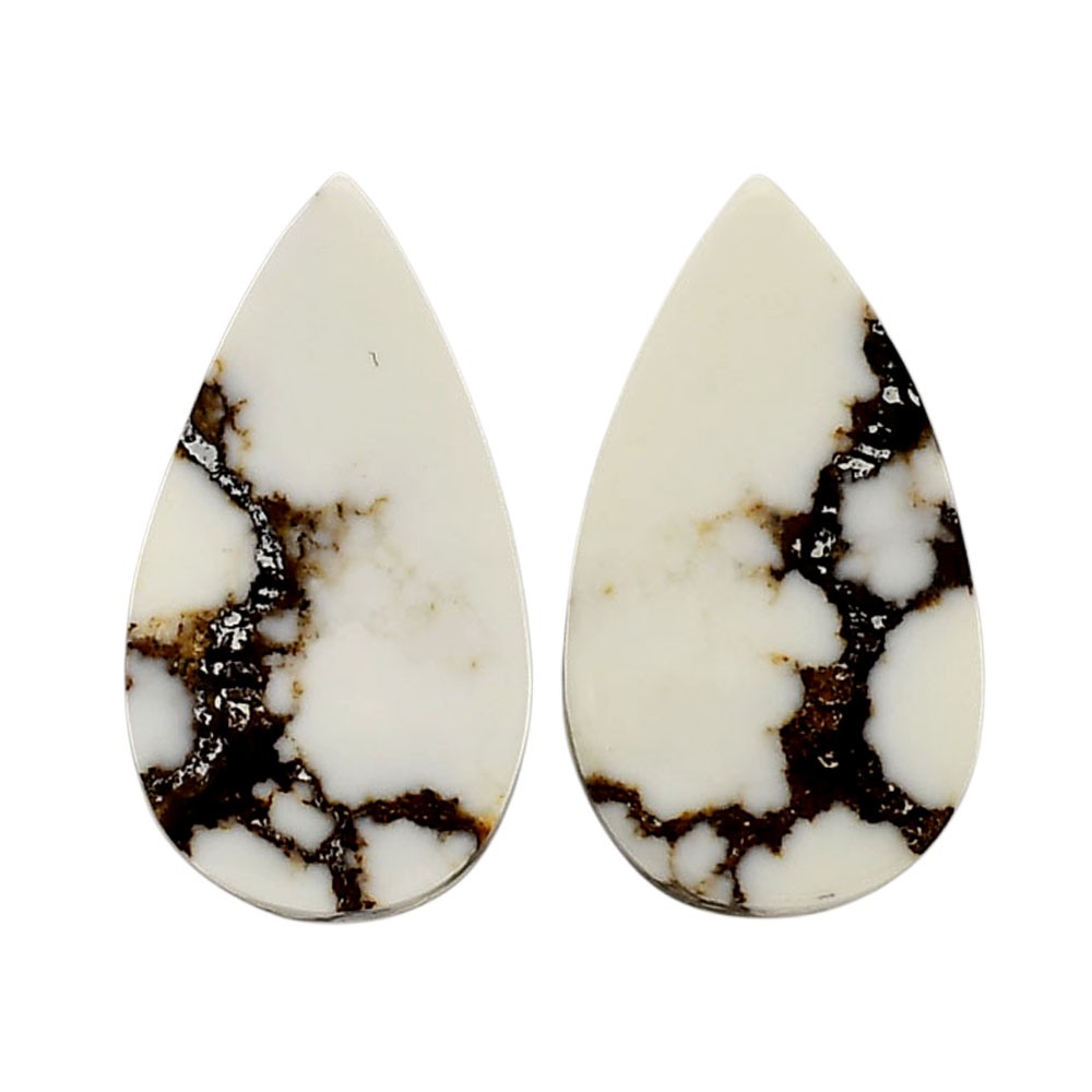 Natural Wild Horse Jasper Pair 13.25×23.9×4 mm Pear Polished Gemstone LS15-04748