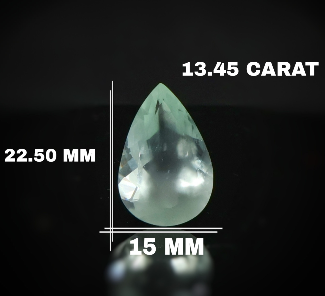 Natural Aquamarine Milky Blue Aquamarine Pear Aquamarine 13.45 Cts 22.5×15 mm
