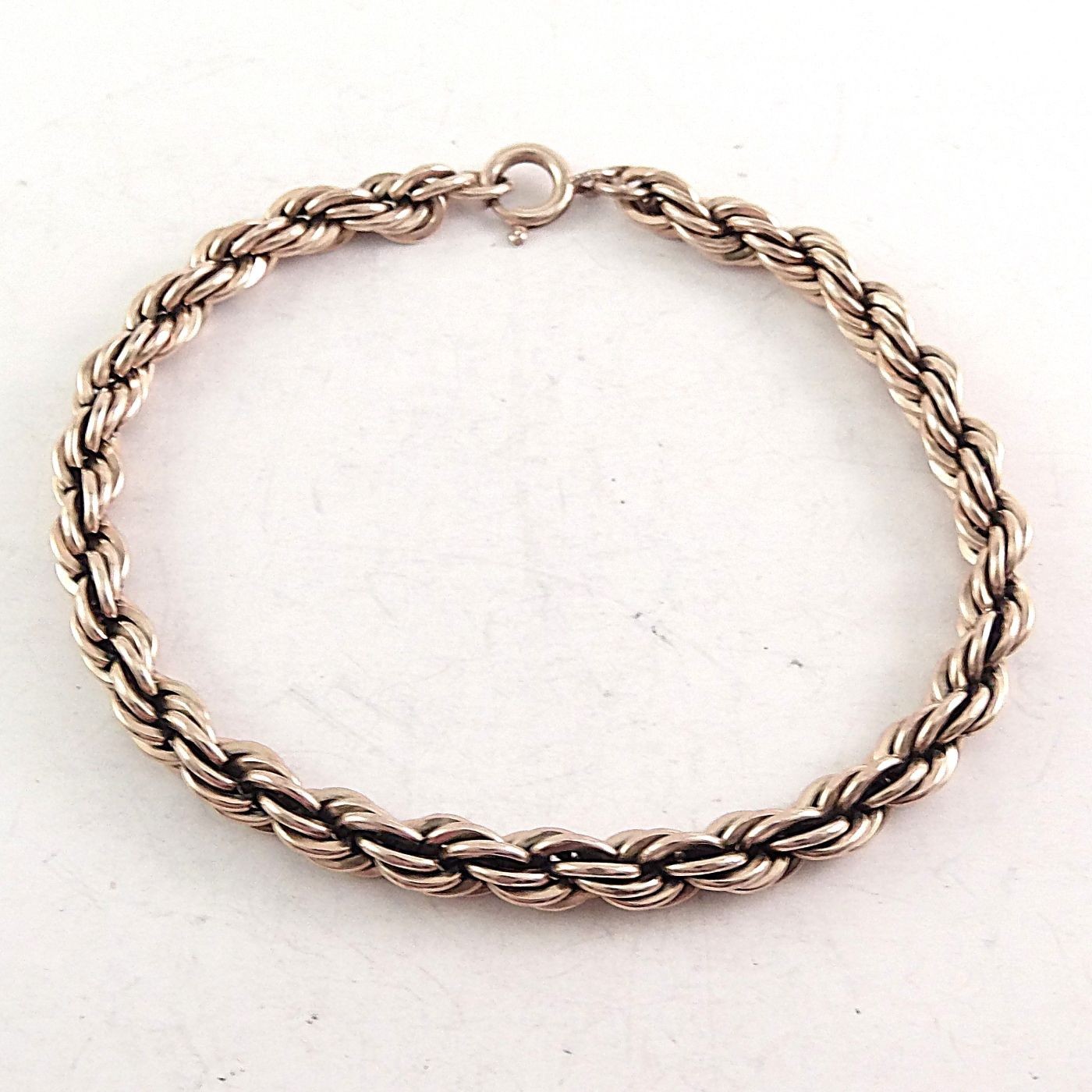 Vintage 12K Gold Filled Bracelet 7″ Rope Chain 11.2 grams 4.8mm GF