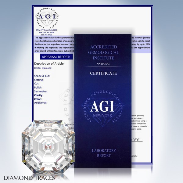 1.01ct G-IF Ideal Cut Asscher AGI 100% Genuine Diamond 5.59×5.43×3.76mm