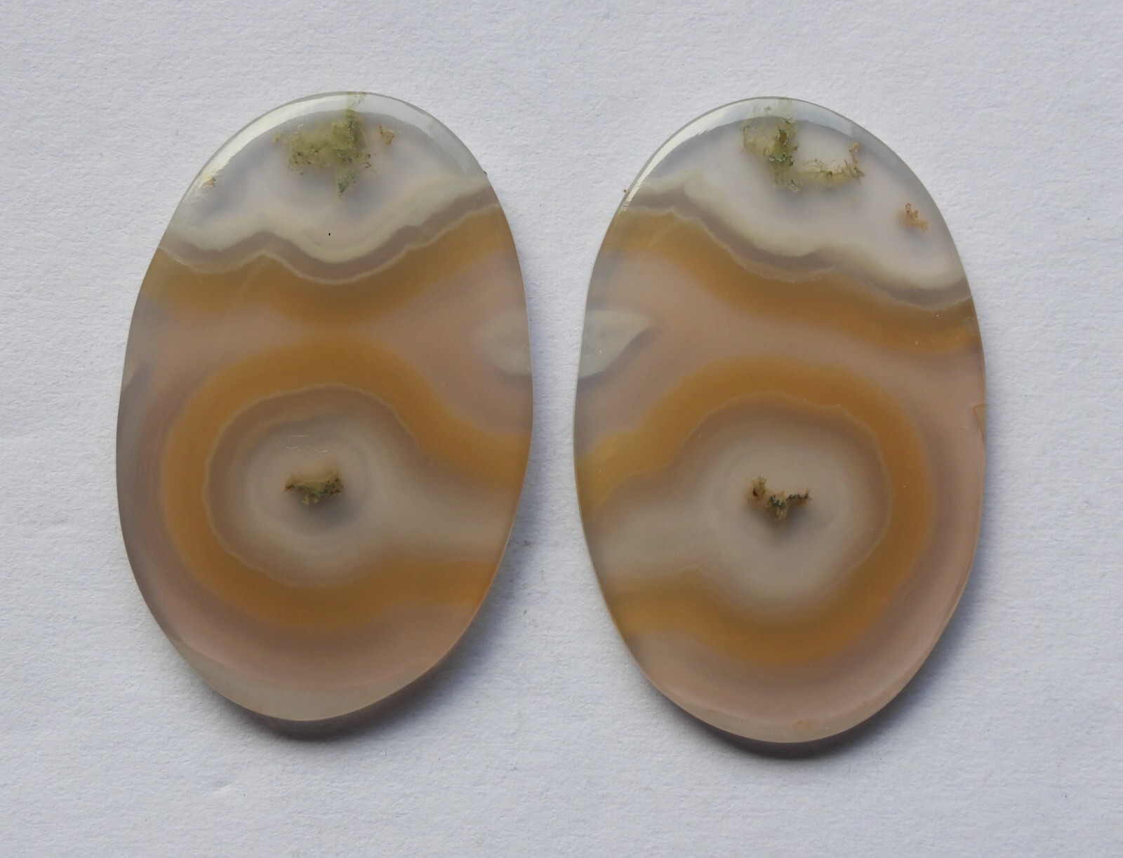 40.55 Cts Natural Solar Eye Agate (32.5mm X 21.3mm Each) Cabochon Match Pair