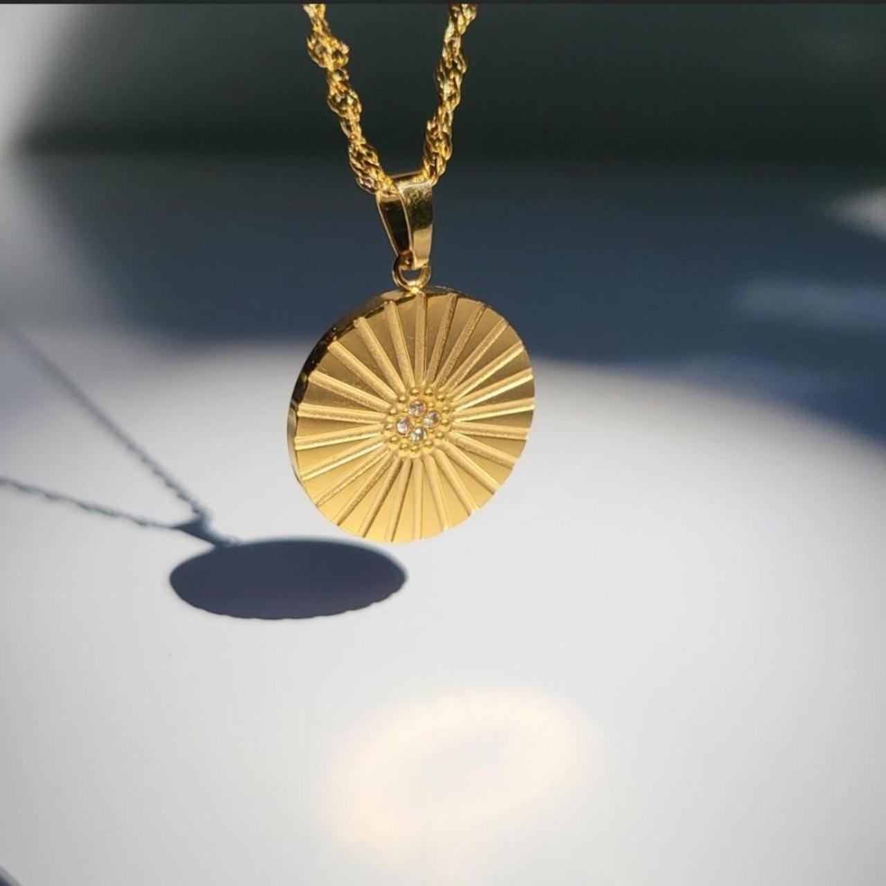 Sun Necklace CZ Celestial Astrology Pendant Necklace 18k Gold Plated Gift