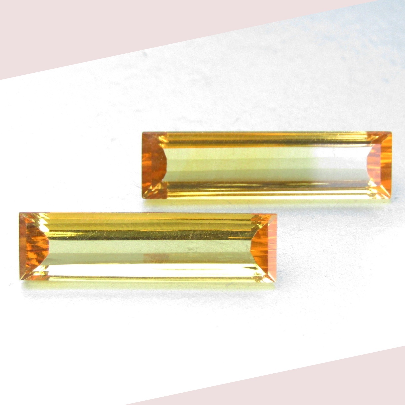 6.45Cts Ravishing Calibrated Natural Citrine Baguette Cut Matching Pair