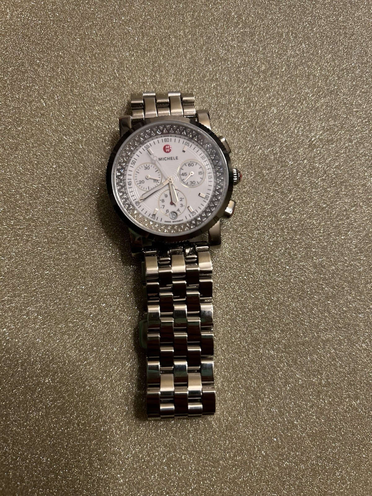 Michele Sport Sail Chronograph Watch 0,46 Carat Diamonds
