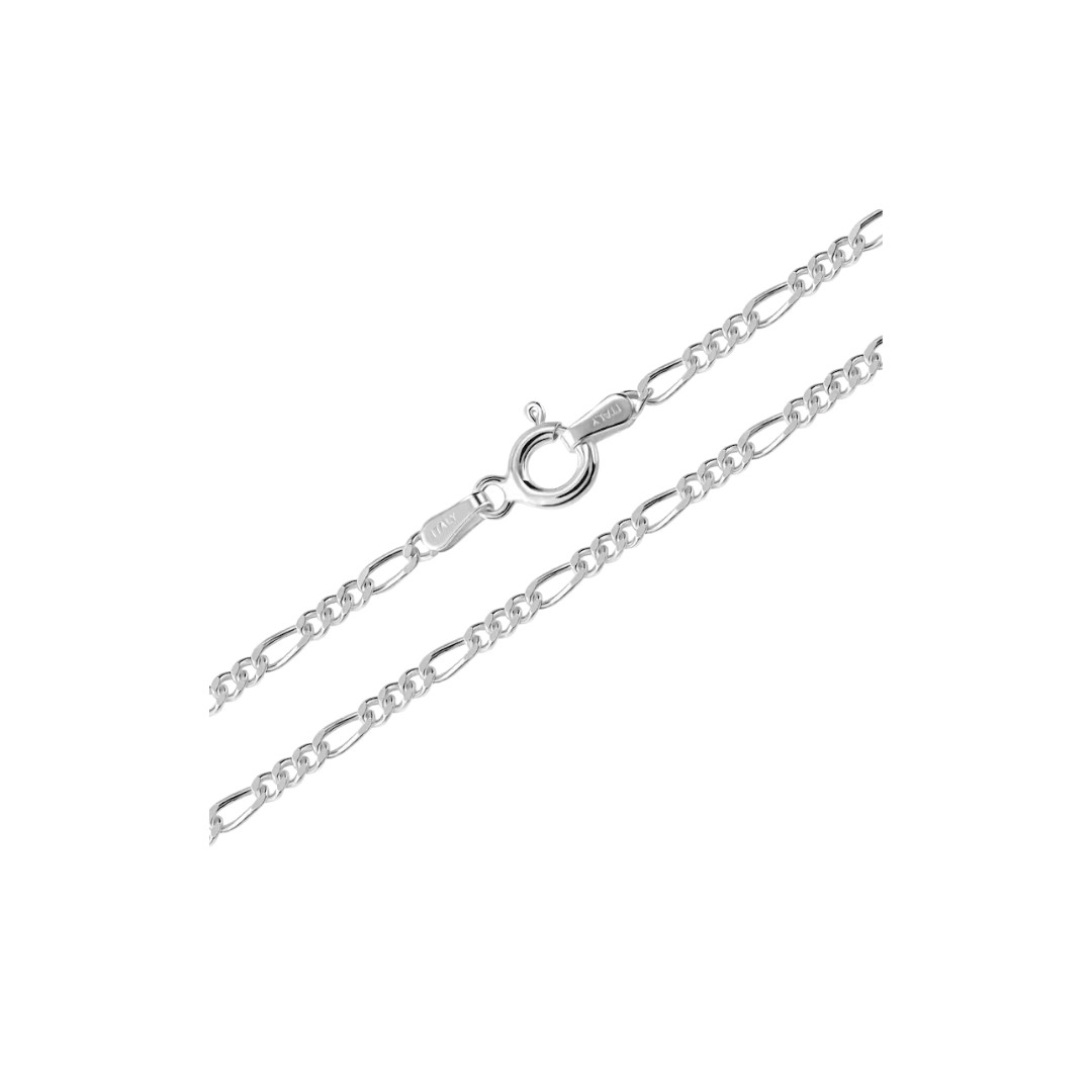 925 Sterling Silver 2mm Figaro Link Chain Necklace/ Cadena de Plata Pura – F050