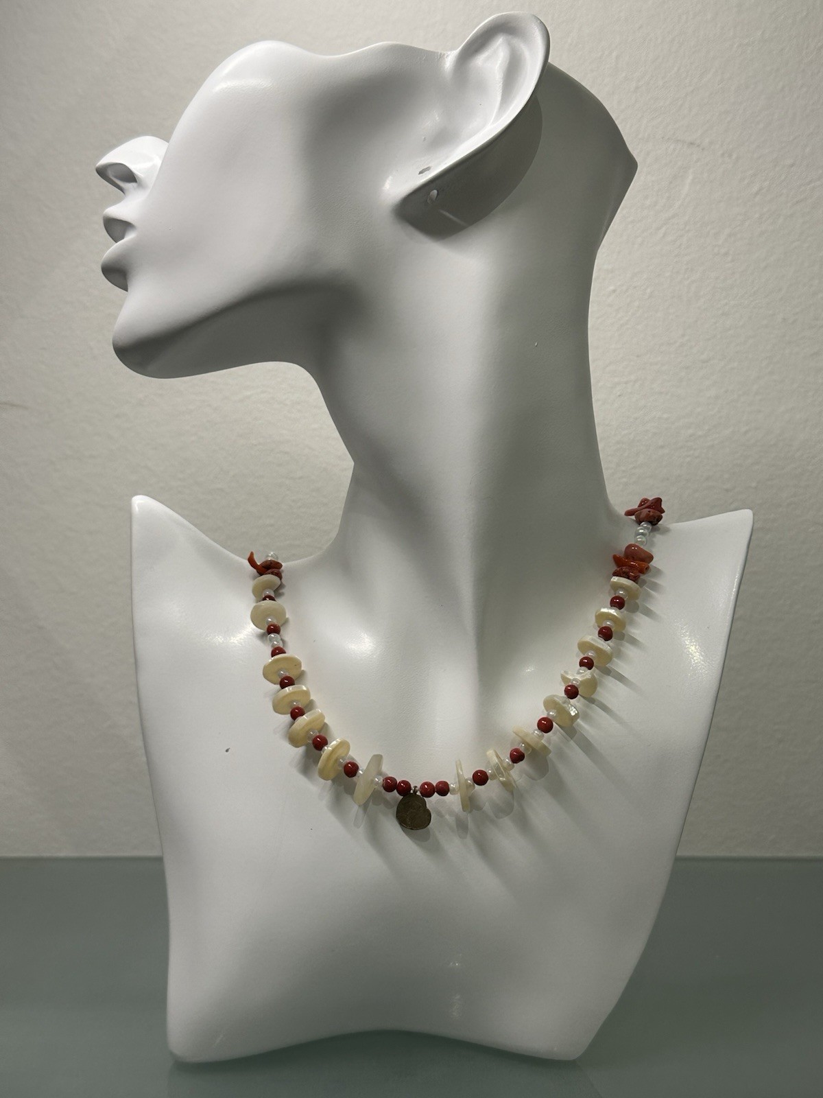 Mother of Pearl Coral Necklace