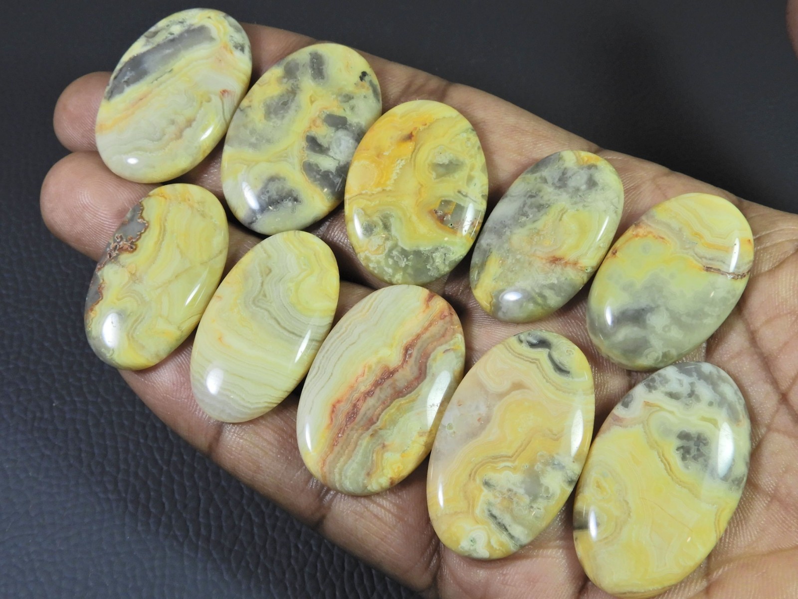 AA++ Natural Australian Crazy Lace Agate Oval Shape Cabochon Loose Gemstone Lot