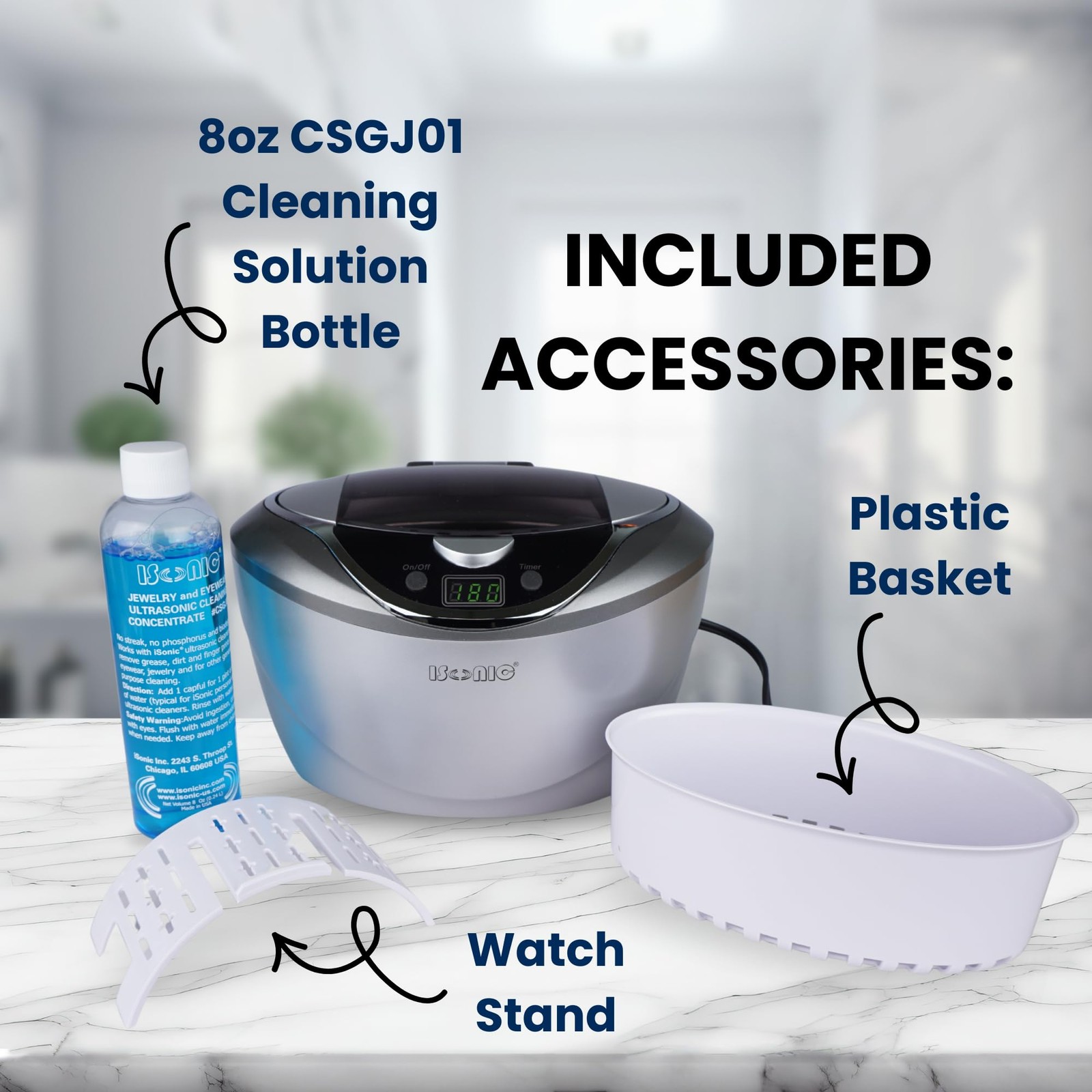 ® Ultrasonic Jewelry Cleaner D2840 with Cleaning Solution Concentrate CSGJ01,…