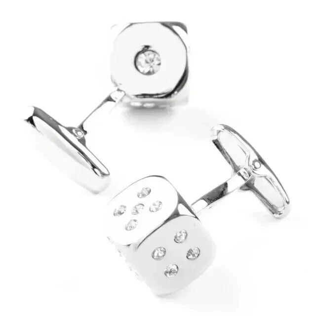 Men’s Wedding Cufflinks 2Ct Round Cut Lab Created Diamond 14K White Gold Plated