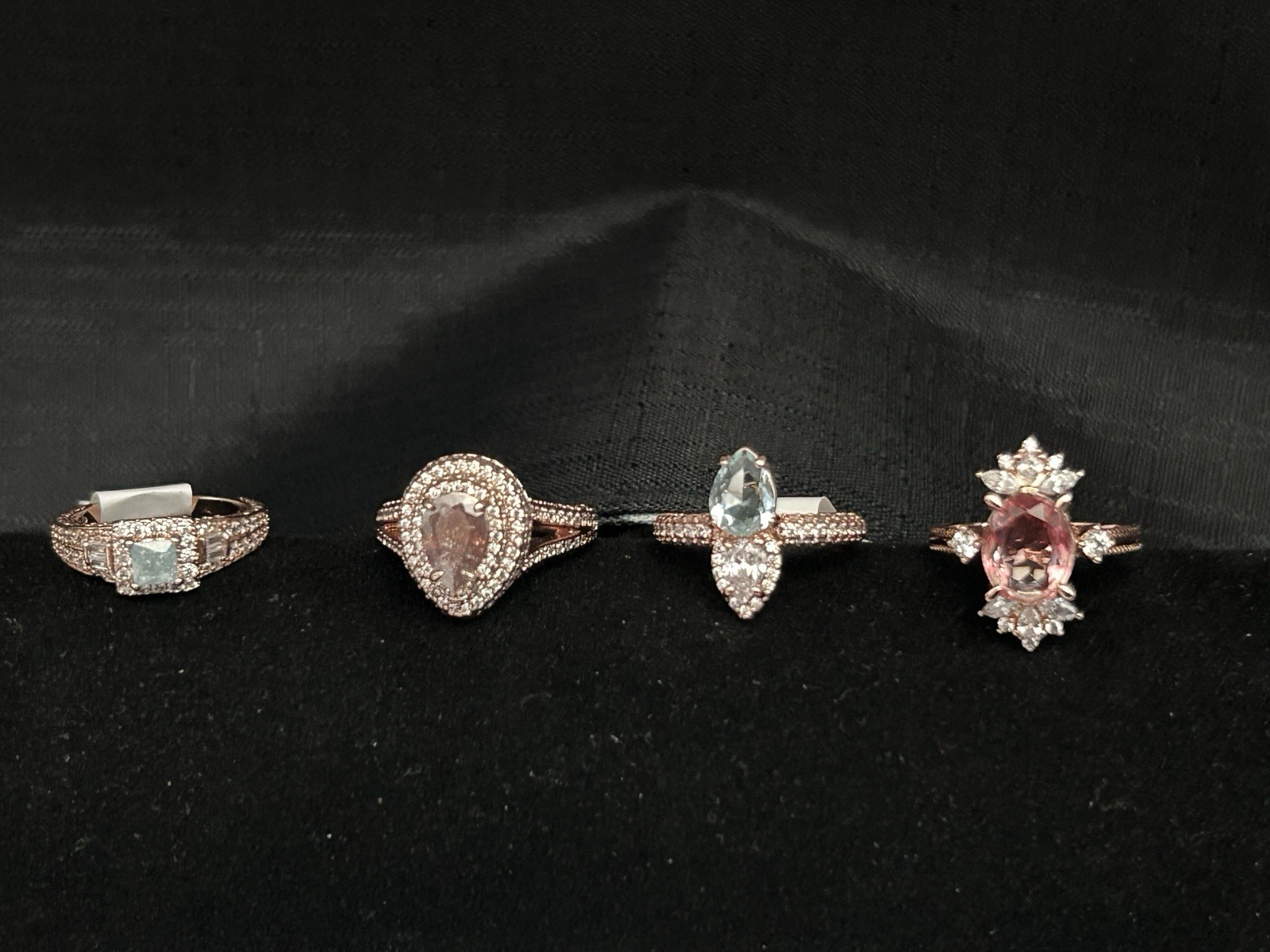 Ring Bomb Party Lot: Size 6 /6.5 Rose Gold Plated Cocktail Statement Stack 4pc
