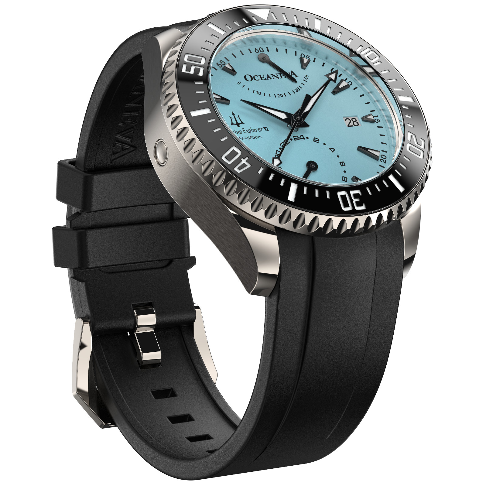 Oceaneva Power Reserve 6000m Grade 5 Titanium Automatic Light Blue