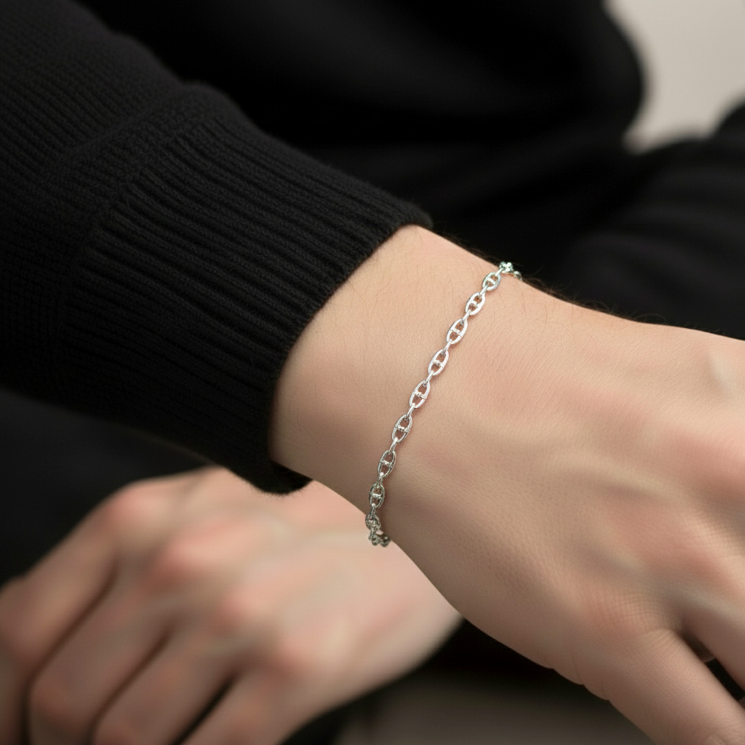 Solid 925 Sterling Silver 2.75mm Anchor Mariner Chain Italian Bracelet 7″ 7.5″