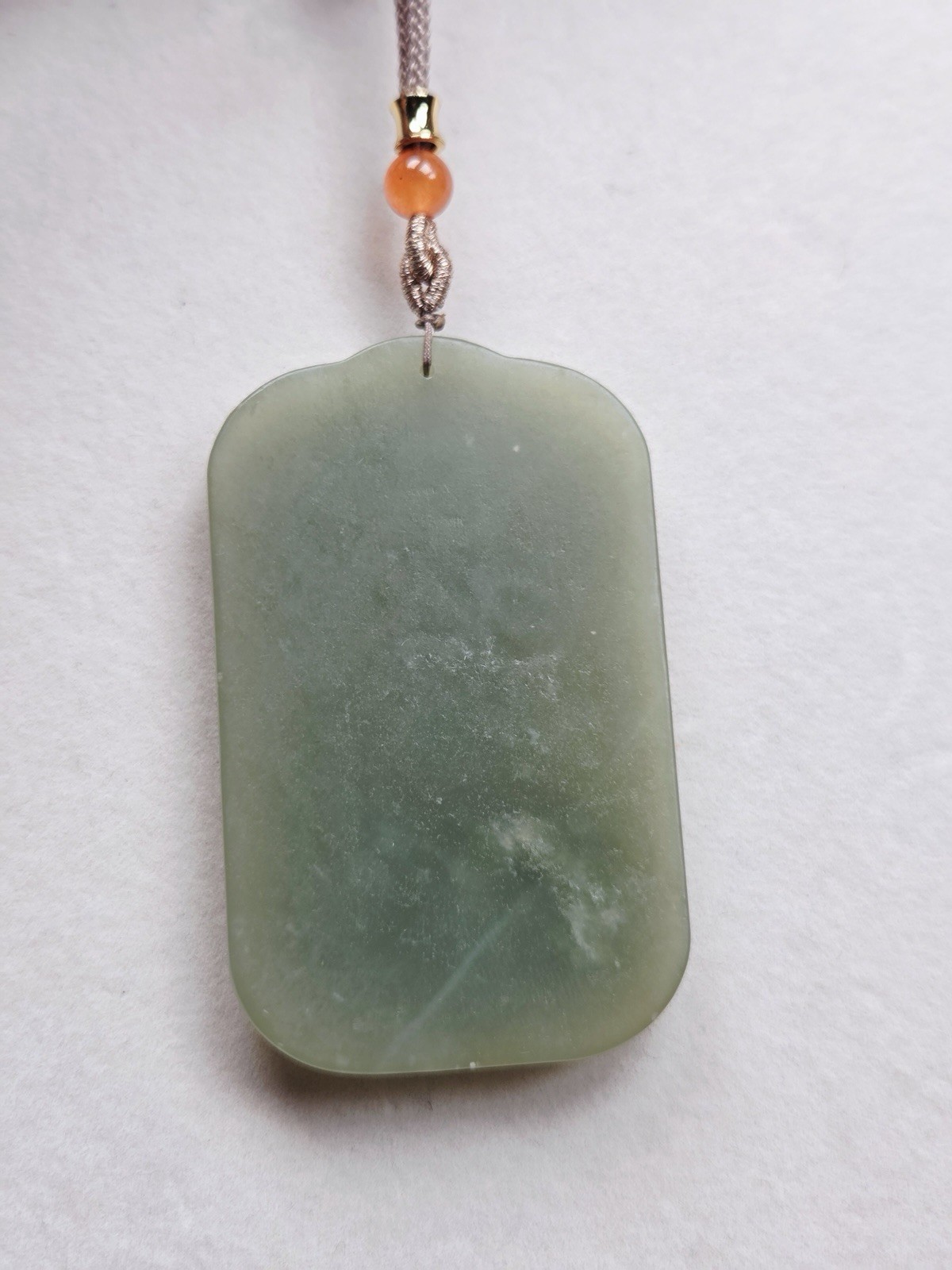 61mm Natural Hotan Jade Guanyin Pendant | Majestic Hand-Carved Amulet of Peace