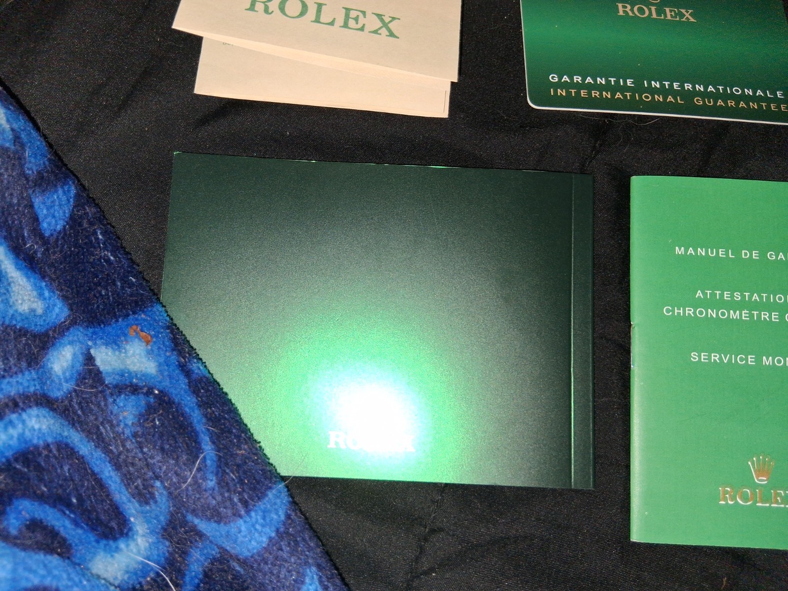 Rolex Green/Beige Wood Watch Storage Box Case 1-3 Watches w/ Booklets