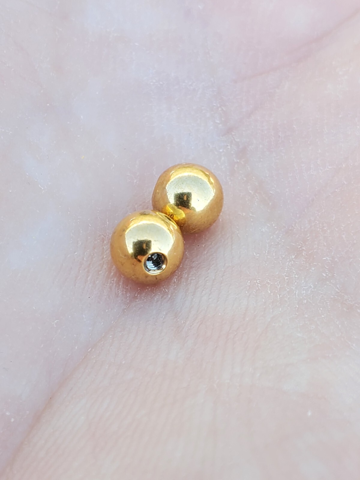 2 Gold Color 18g 16g 14g Externally Threaded Replacement Balls Gold Color
