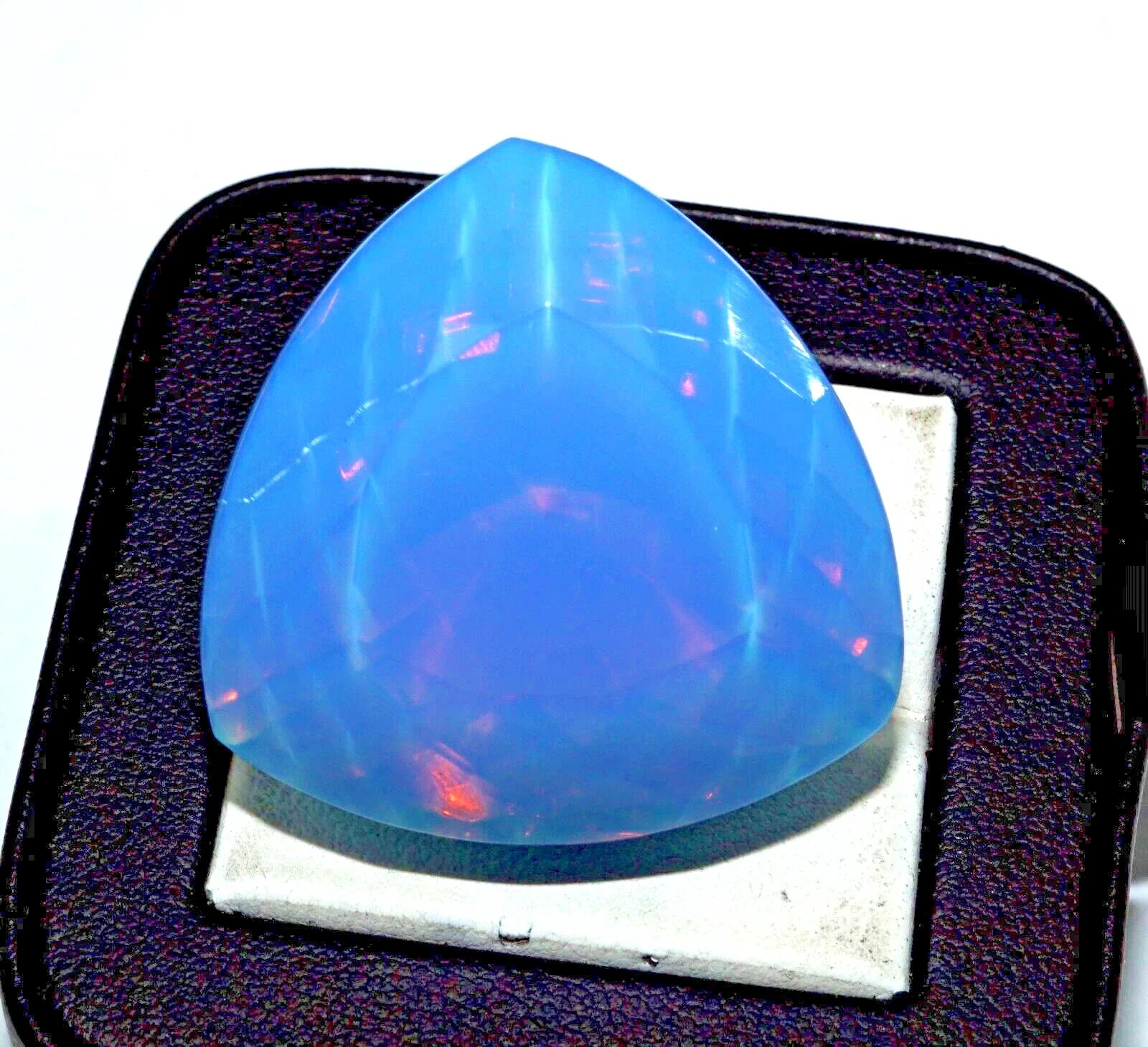 AAA 65.30 Ct Natural Blue Australia Opal Trillion Certified Welo Loose Gemstone