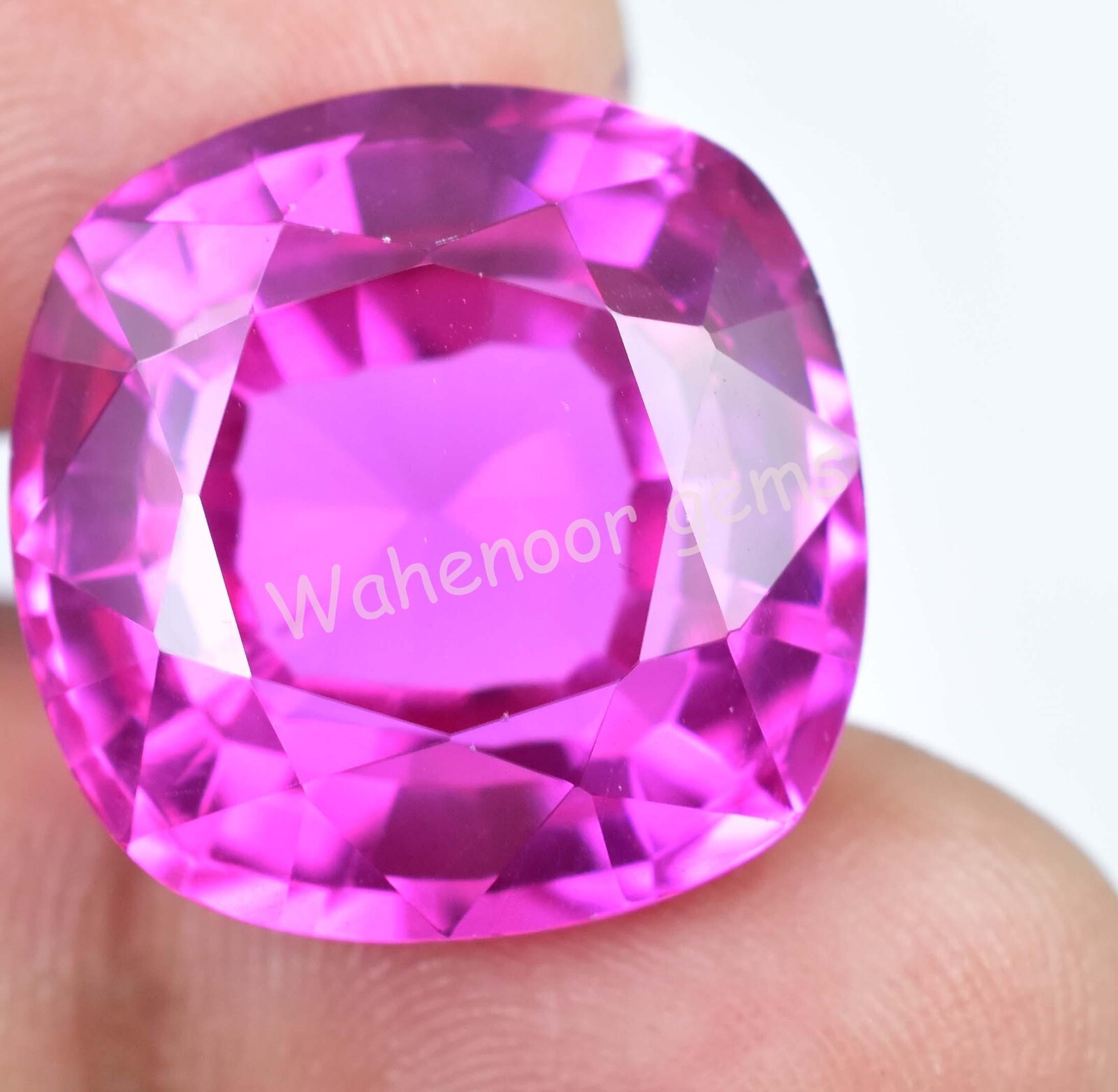 Natural Mogok Pink Ruby 40.55 Ct Cushion Certified Flawless Loose Gemstone