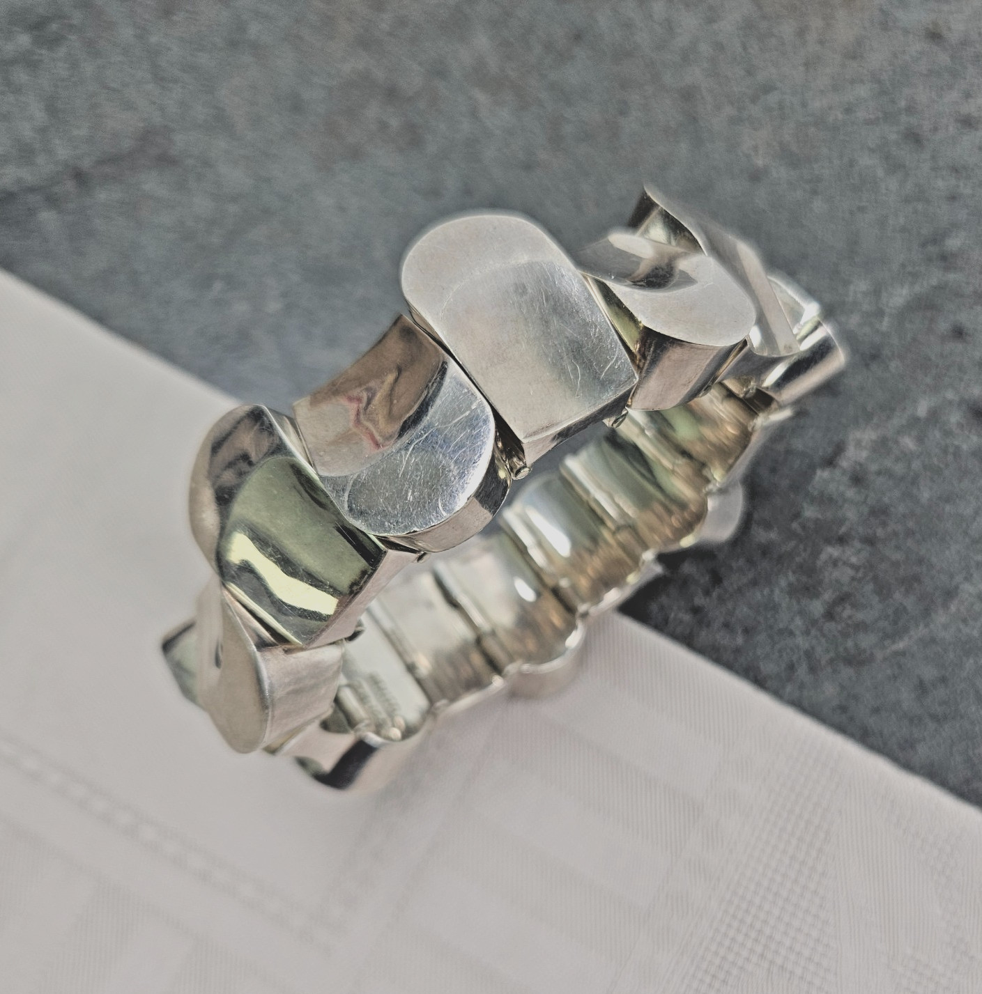 Sterling Silver Taxco Mexico TM-153 Antonio Pineda Design Panel Bracelet 7″