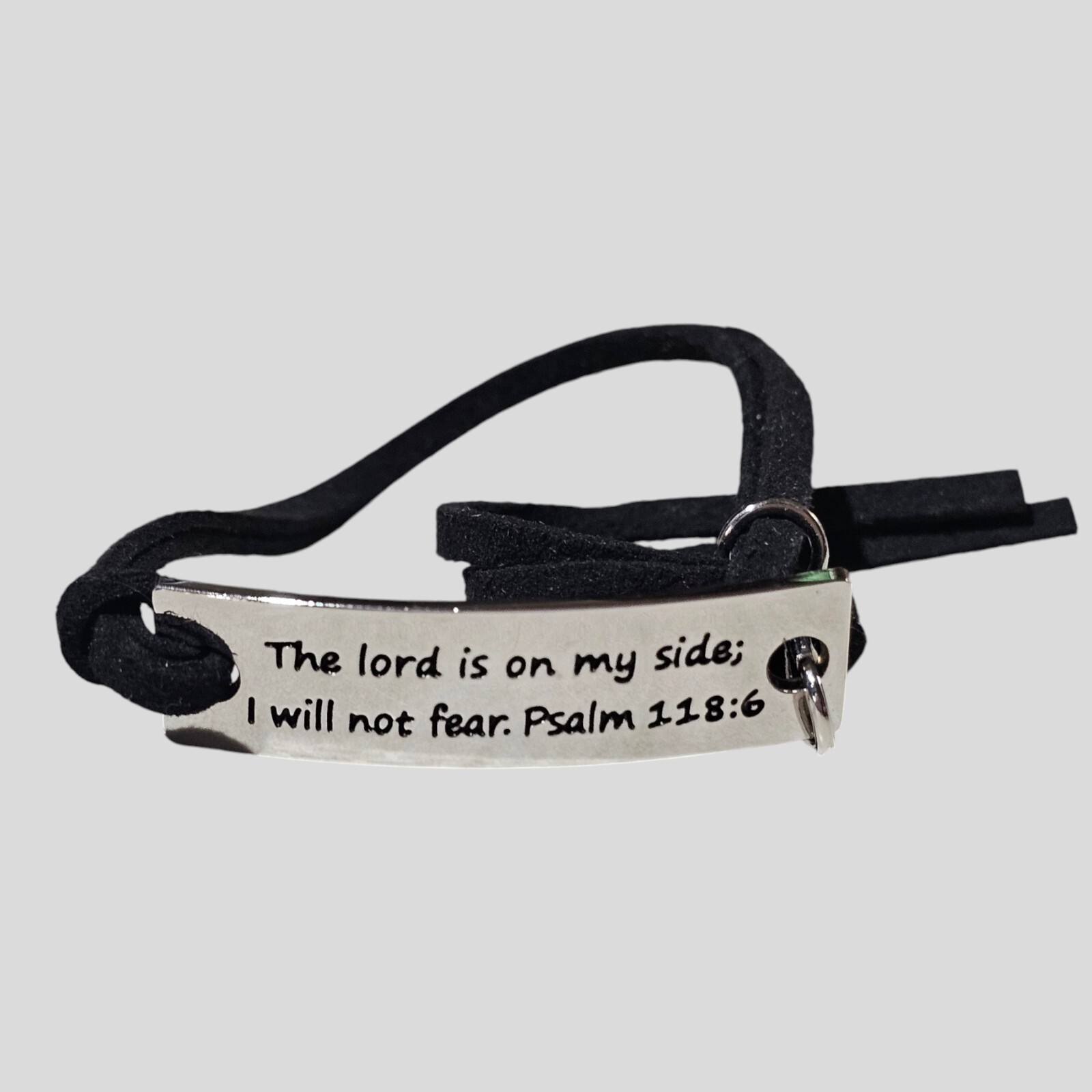 Psalm Quote Bracelet Suede Cord Adjustable 7-10 Inches