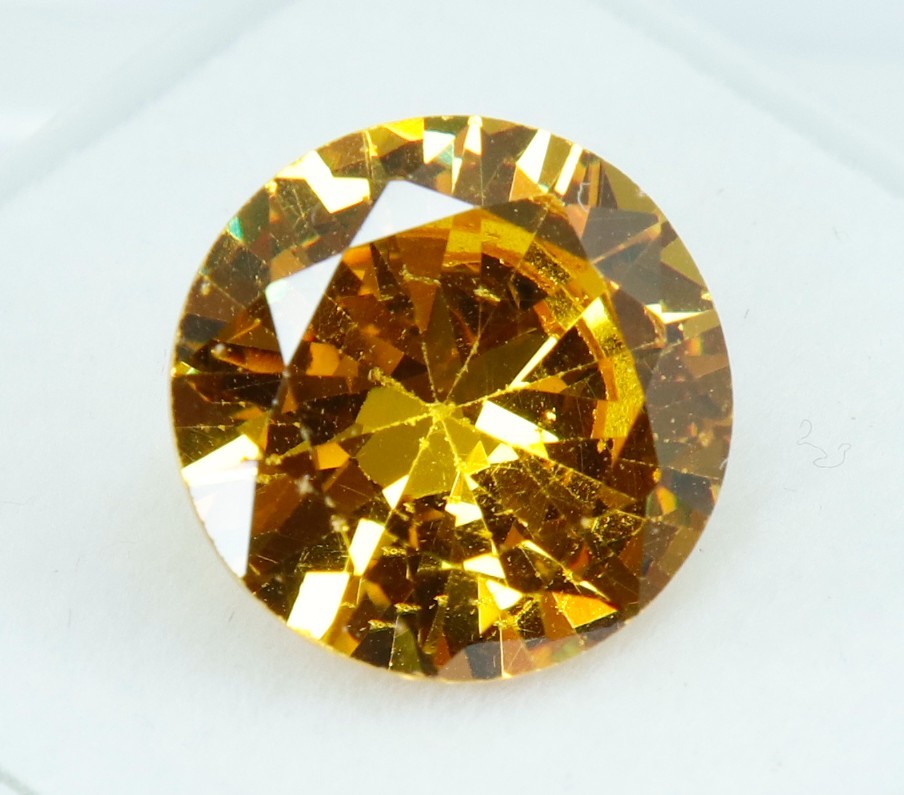 Certified 7.45 Cts. Natural Reddish Yellow Zircon Round Cut Loose Gemstone
