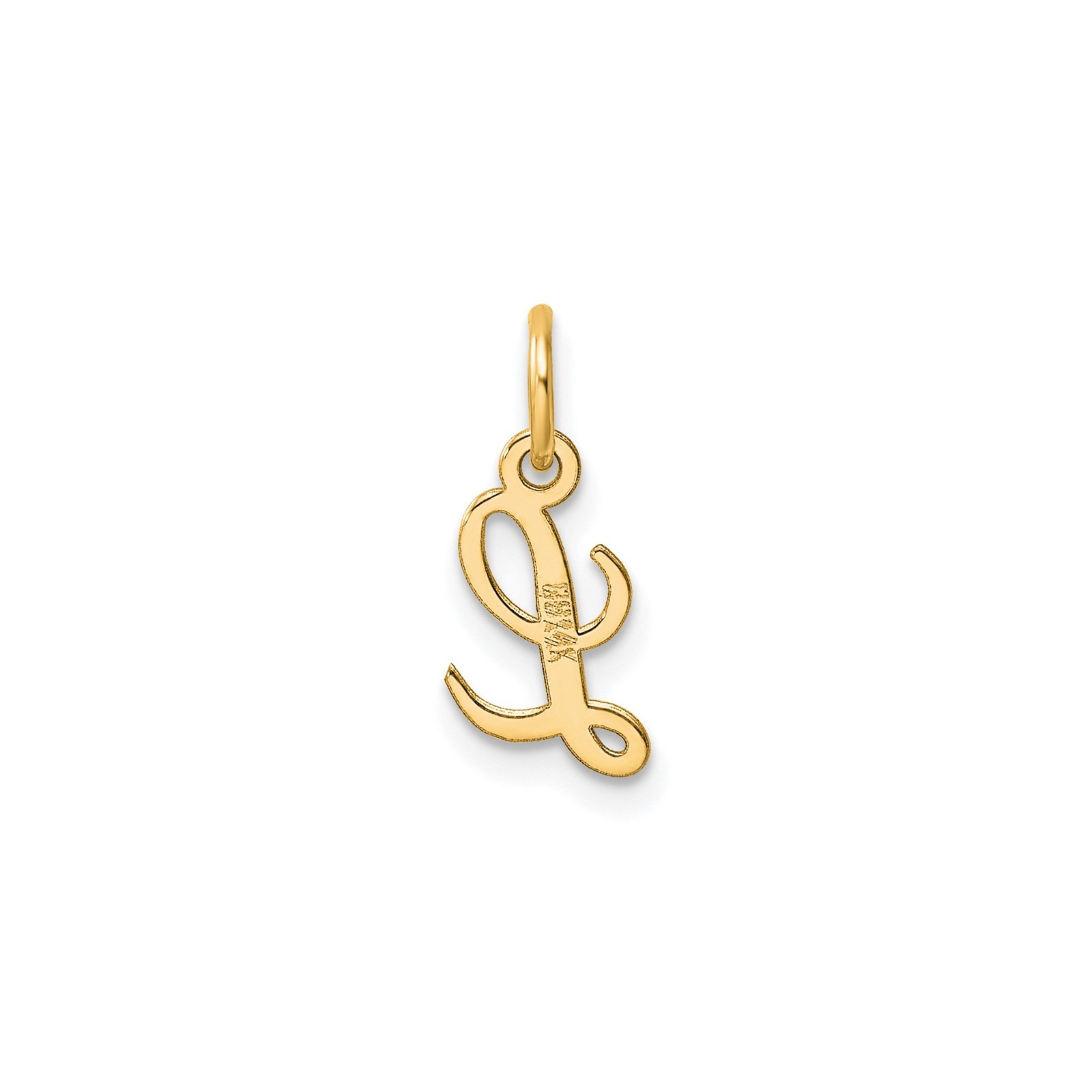 14k Yellow Gold Cursive Initial L Pendant Charm Alphabet Monogram