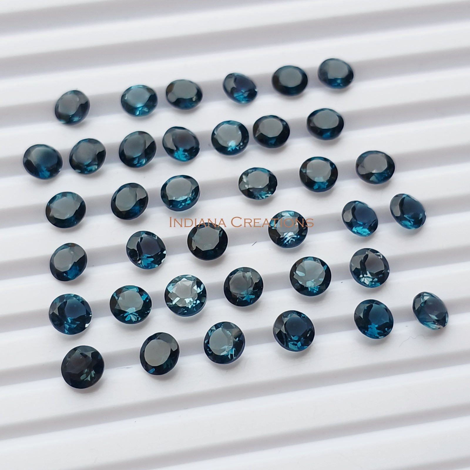 Natural London Blue Topaz Round Faceted Cut 3mm To 8mm Loose Gemstone