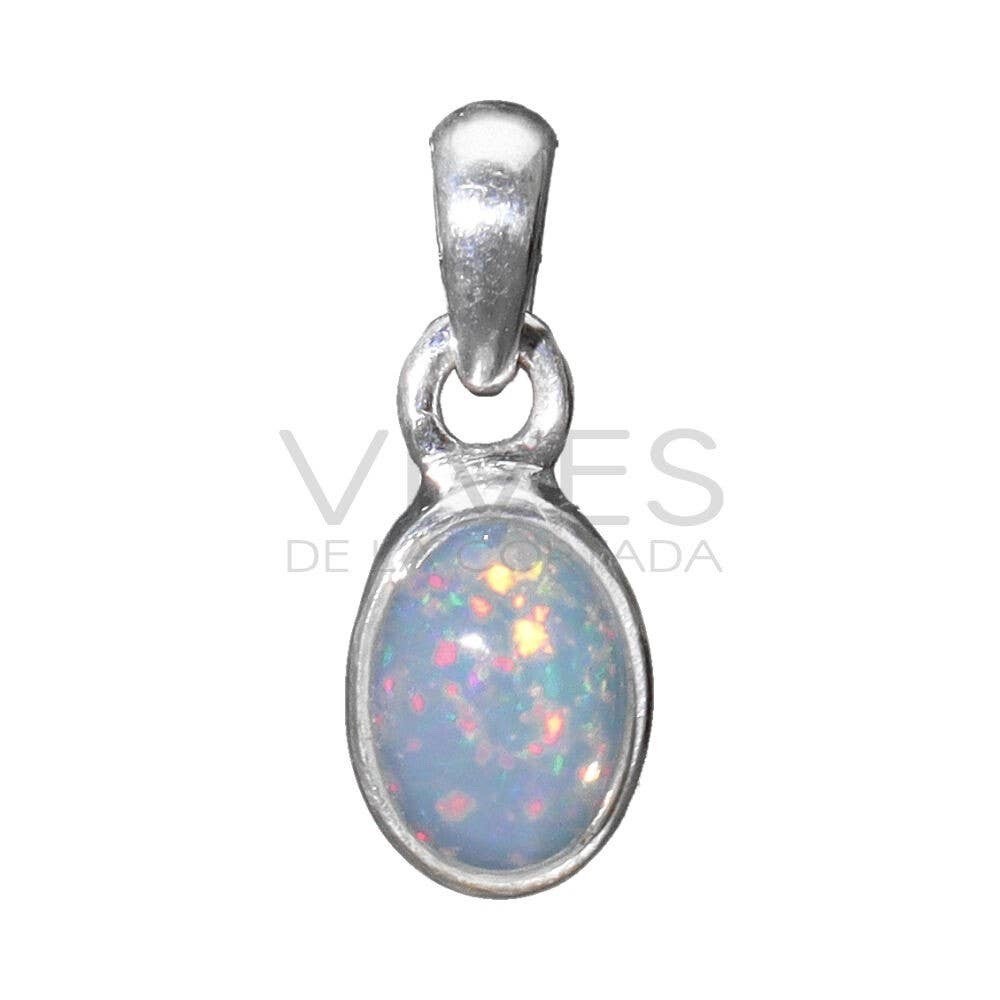 Small Oval Opal Pendant (P), Australia, 925 Sterling Silver