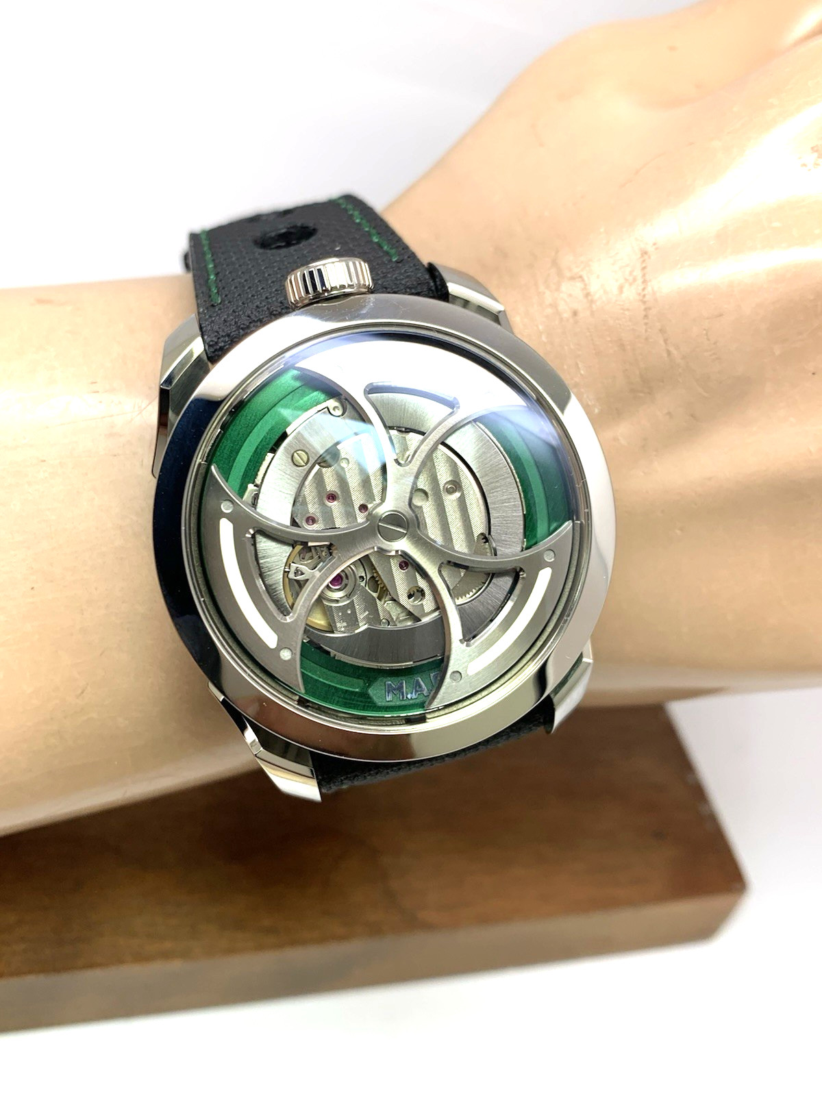 MB&F M.A.D Edition Men’s Watch Swiss Automatic Green Skeleton Dial Rubber Strap