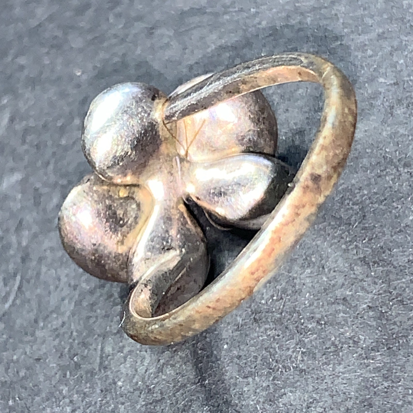 STERLING SILVER 925 Lot Ring X43 NVC Vintage Dogwood Flower Amethyst Center Sz6
