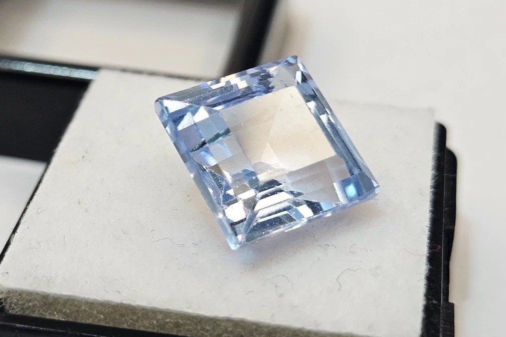 Aquamarine Blue Princess Cut 7-9 Ct Natural Loose Gemstone EGL Certified