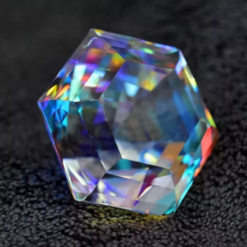 97 Ct Multicolor Certified Natural Mystic Hexagon Cut Loose Gemstone