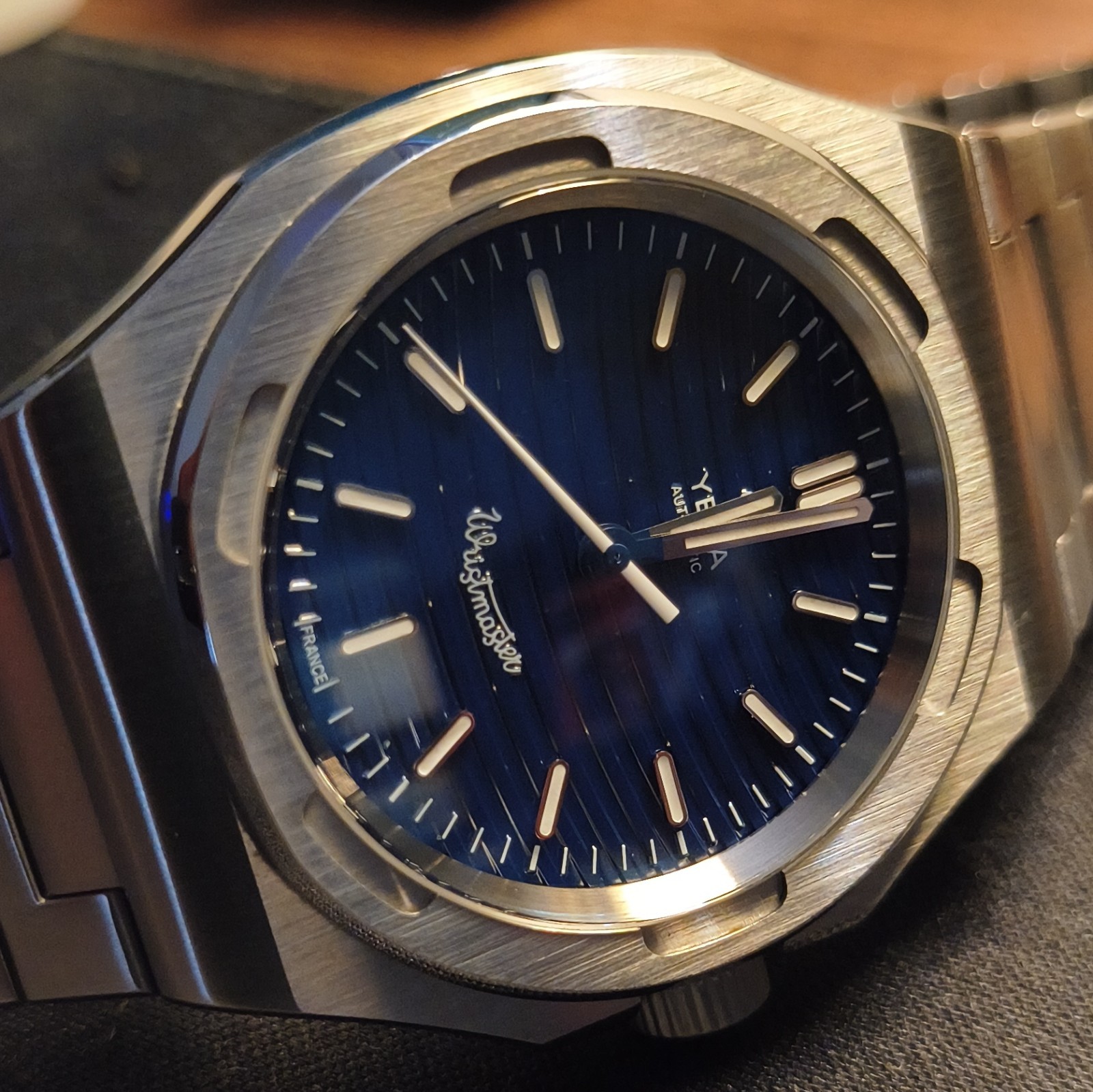 Yema Wristmaster Traveller Micro Rotor Automatic Watch – Blue Dial W/ Extras