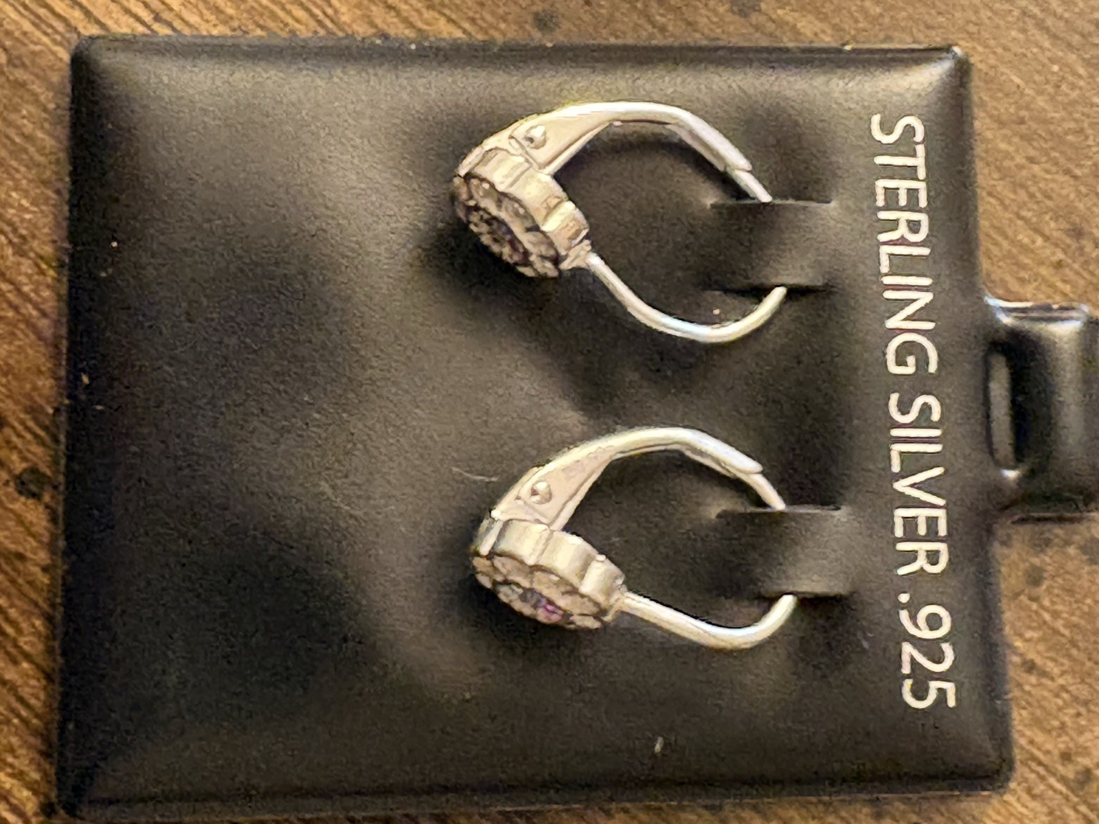 Sterling Silver .925 Multi-Color Stone Flower Leverback Earrings