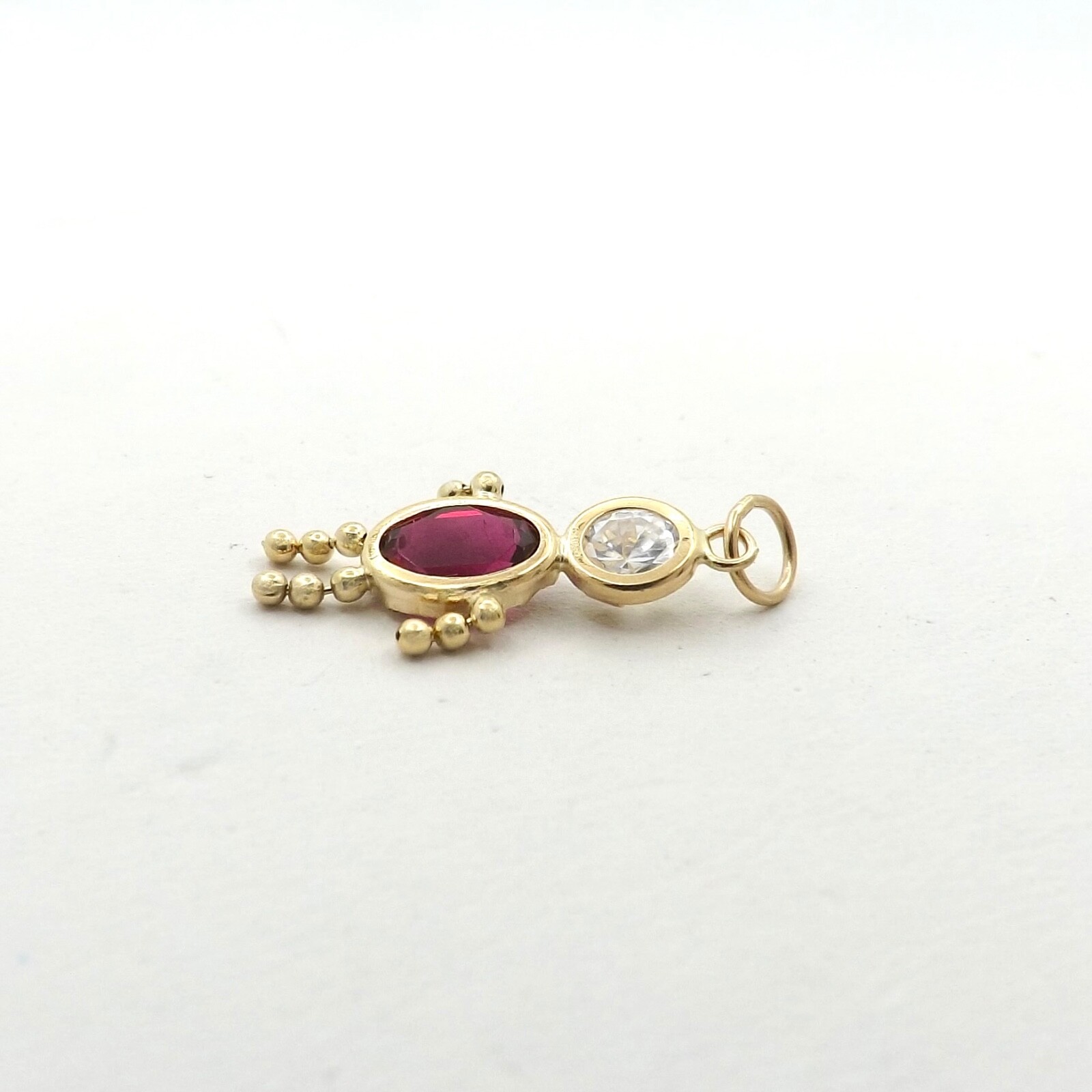 14k Gold Little Boy July Birthstone cz Charm Pendant New