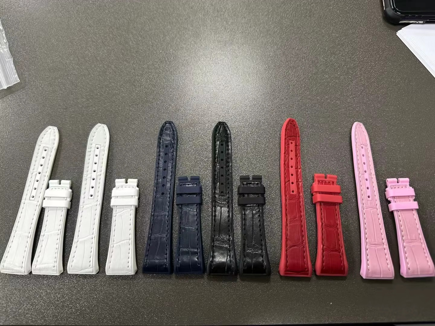 20mm Leather With FKM Rubber Watch Strap Fits Franck Muller V32 Series Watches