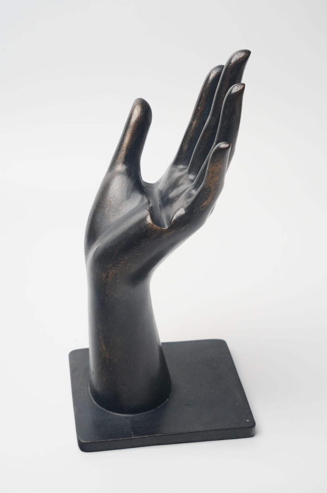 Hand Shaped Jewelry Display Stand Bronze Tone Ring Bracelet Phone Holder w/ Base