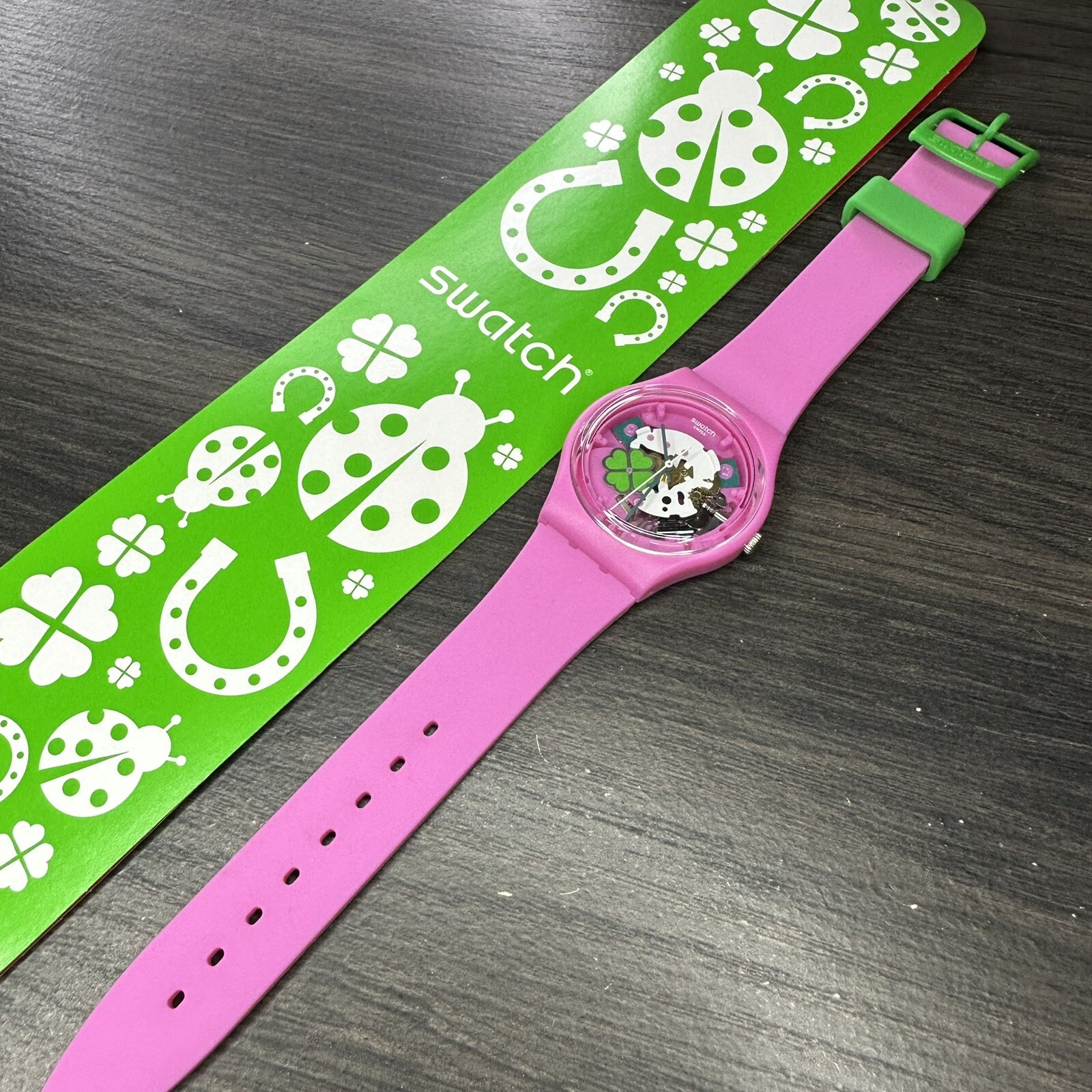 NEW✅LIMITED✅ Swatch Originals Flowerfull Get Lucky Pink Women Watch 34mm GP147