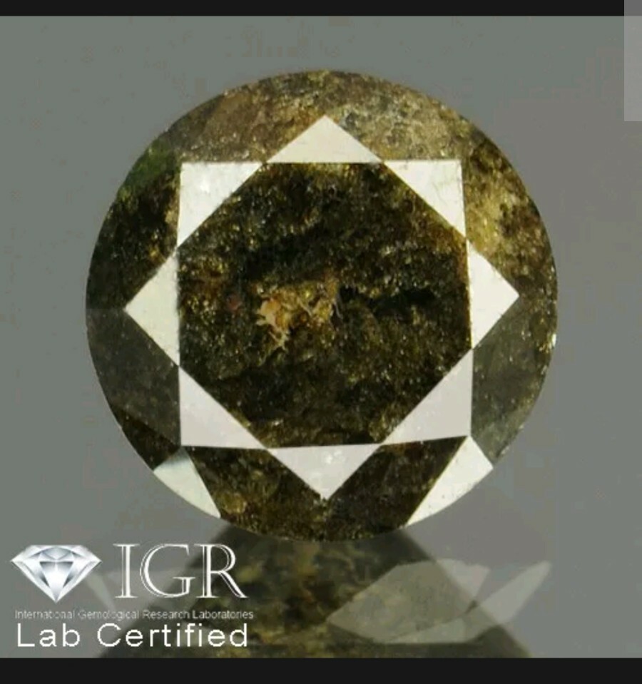 0.59 cts. DIAMOND CERTIFIED Round Brilliant Dark Gray Color Loose Natural w/IGR!