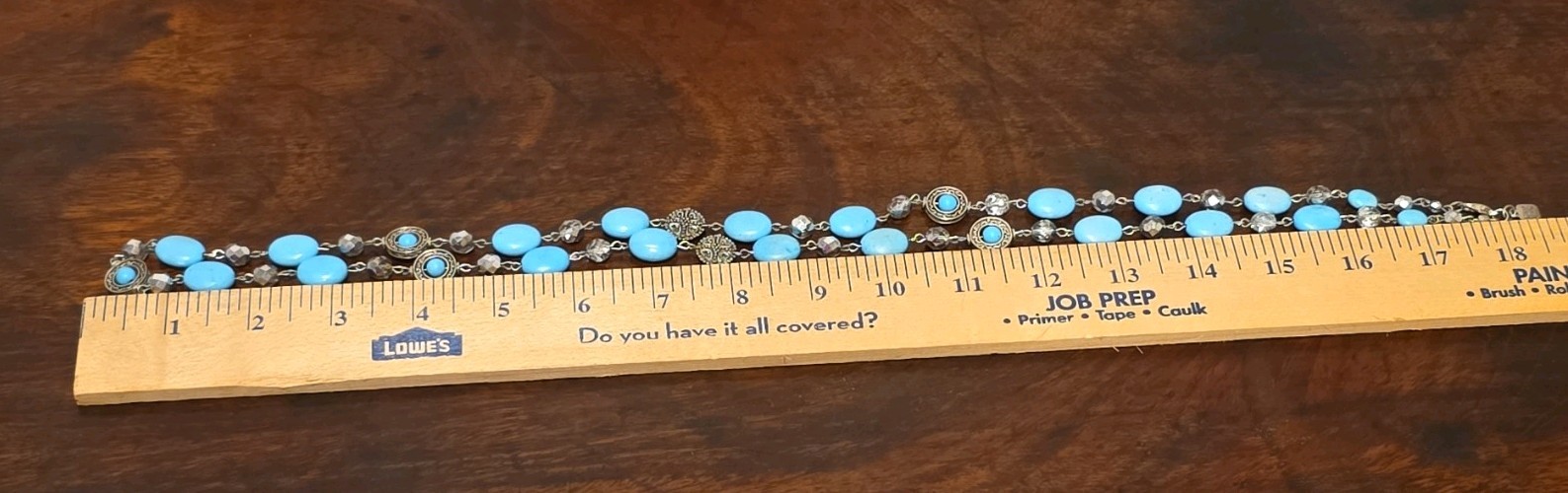 Gina Jiang Blue Turquoise Gemstone Long Necklace Natural Stone