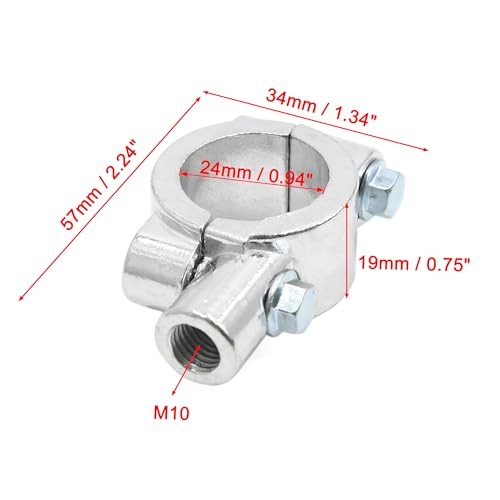 1 Pair M10 x 1.25 Thread Rearview Mirror Holder Clamp Adapter for 1inch
