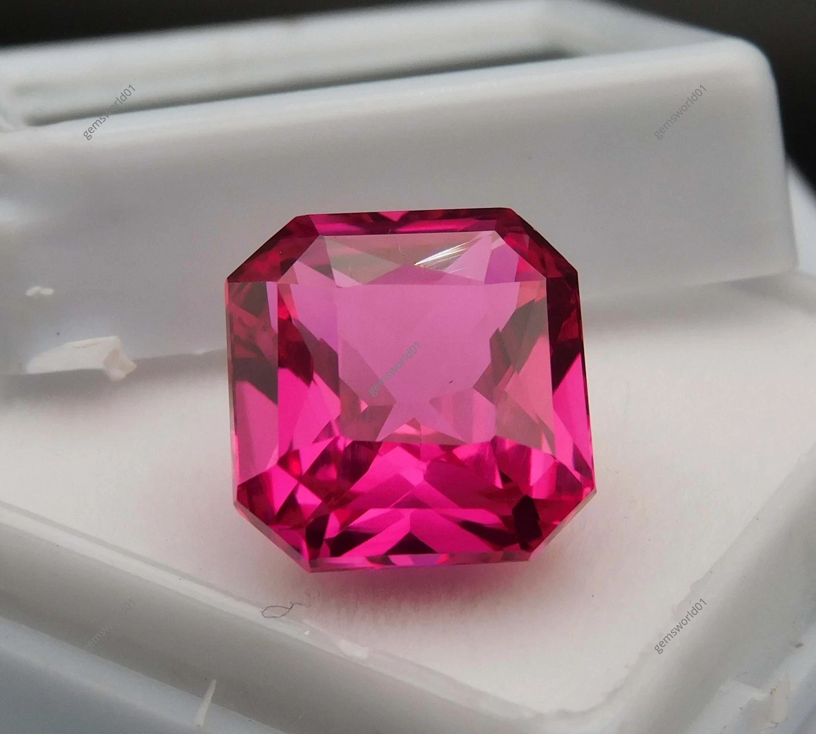 Rare 6.65 Ct A+ Natural Pink Sapphire Square Cut Certified Loose Gemstone