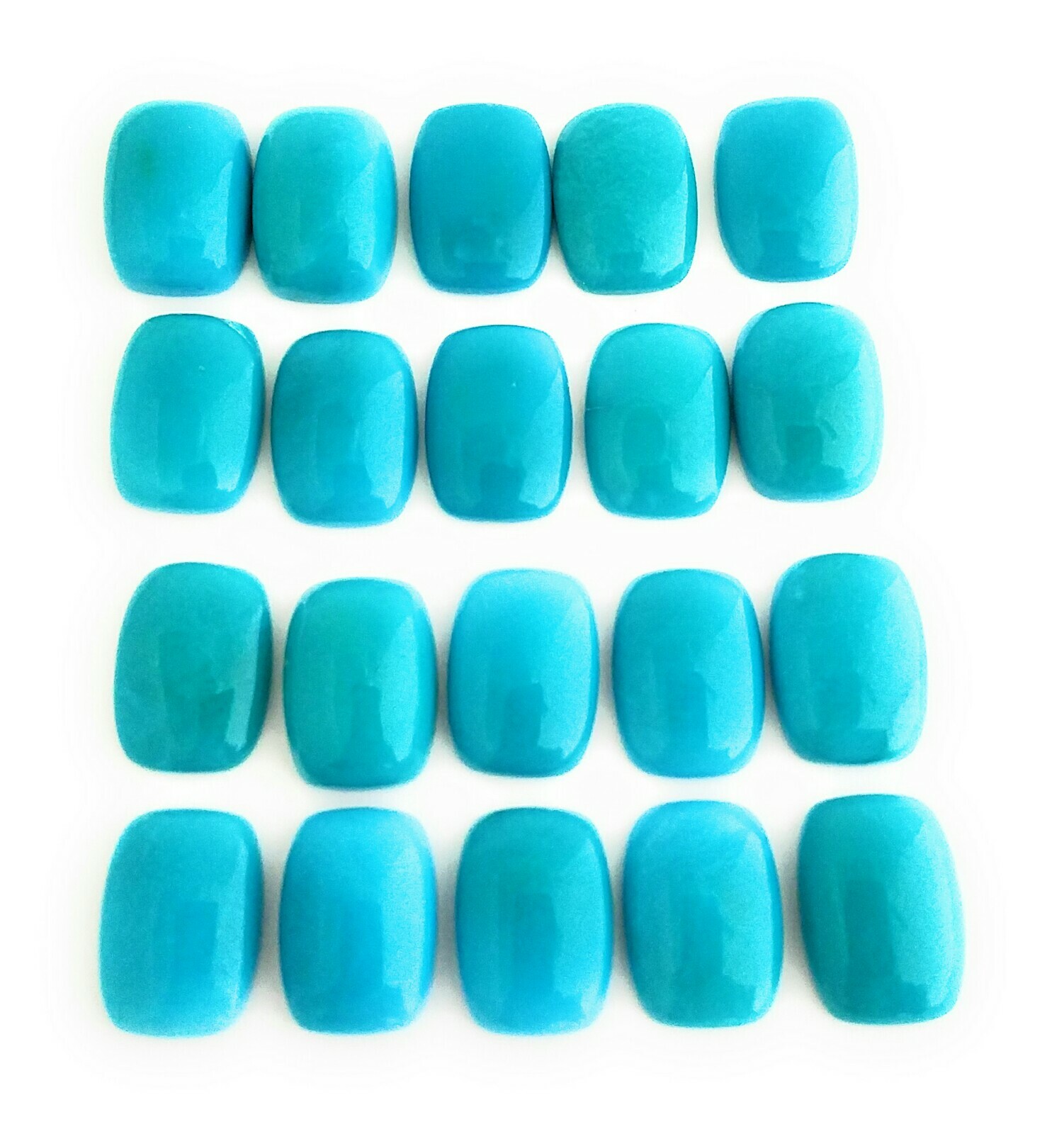 One Rectangular 100% Natural Sleeping Beauty Turquoise Cabochon 10x14mm