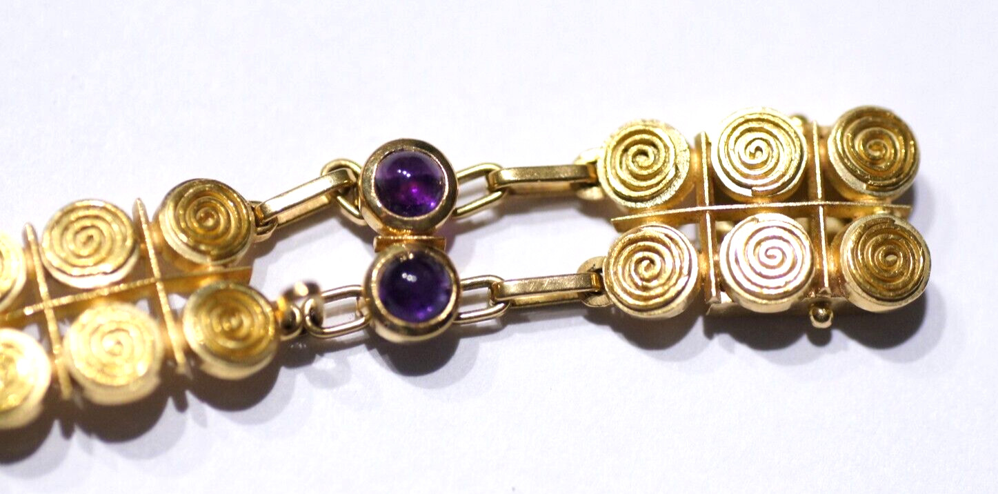 Armband 750 Gold, 29,60 gramm, mit Amethysten K.RU Punze, kein Bruch / Zahngold