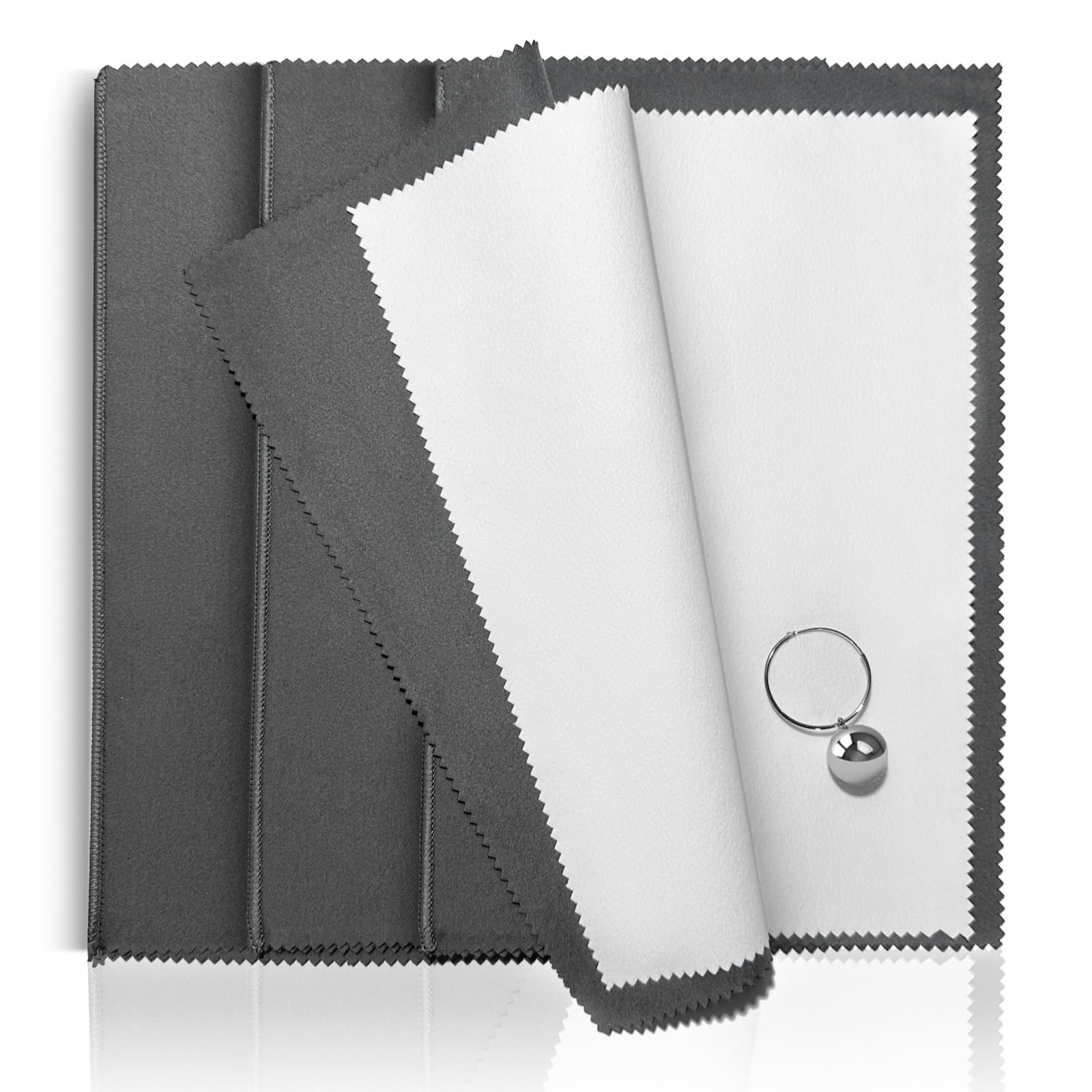 Gavaeu 3PCS Silver Polishing Cloth, 11” x 14” X-Large X Large, Elegant Grey