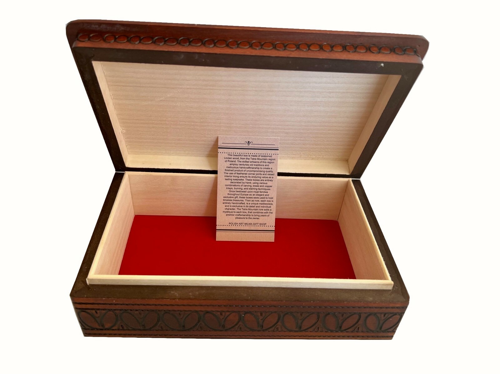 Decorative Wood Box Classic Mens Jewelry Box Handmade Wood Keepsake from Poland