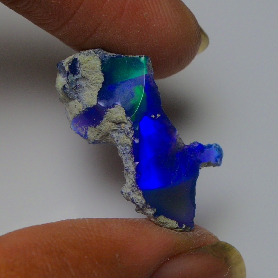 Blue Ethiopian Opal Rough 6.45 cts Smoked Black Opal Raw, Fire Opal